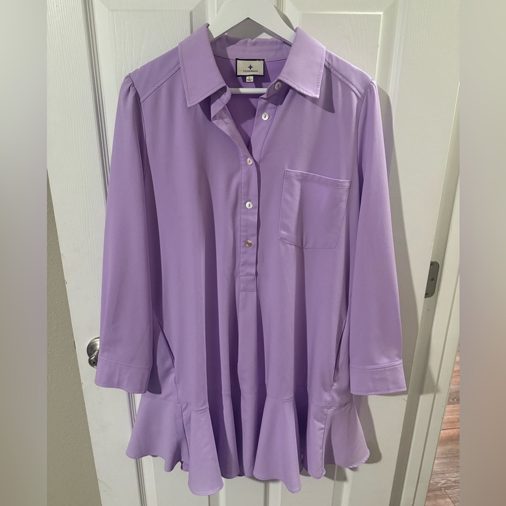Tuckernuck New without tags Lilac Crepe Callahan Shirt Dress! Size: Large!